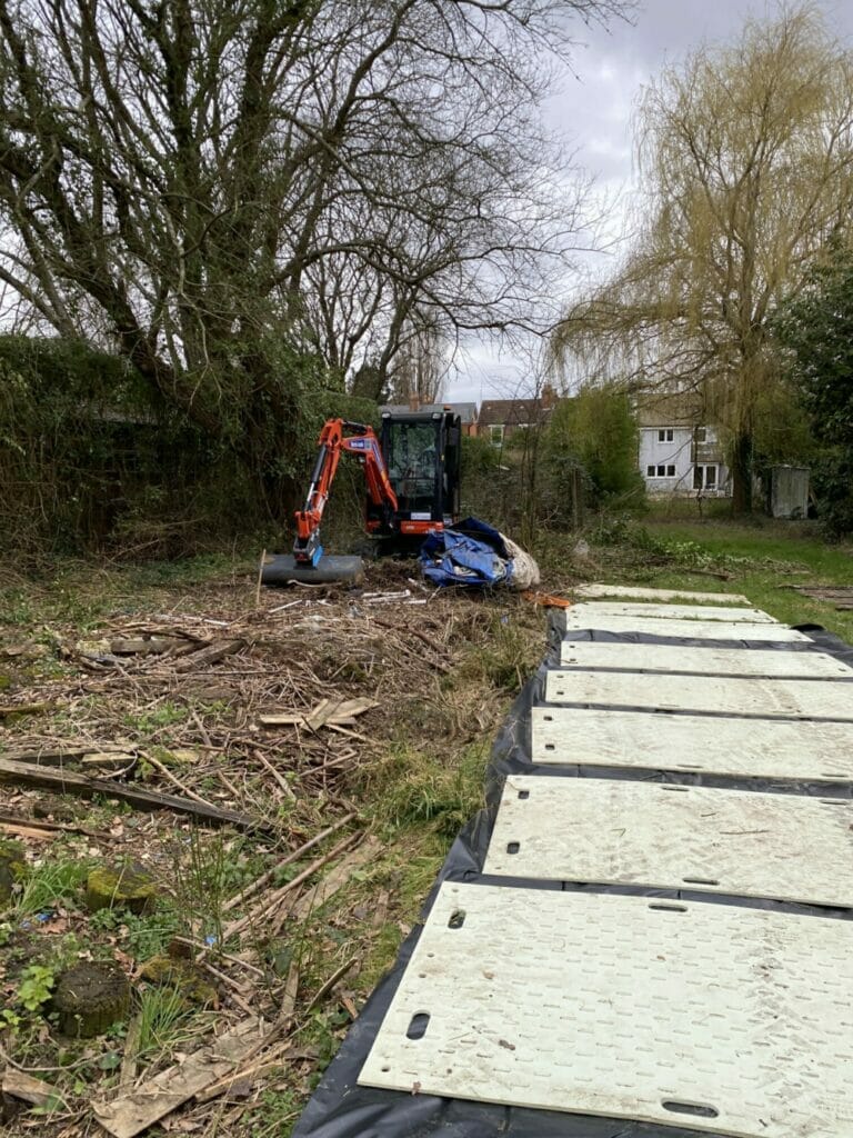 temporary path made as access route for machinery
